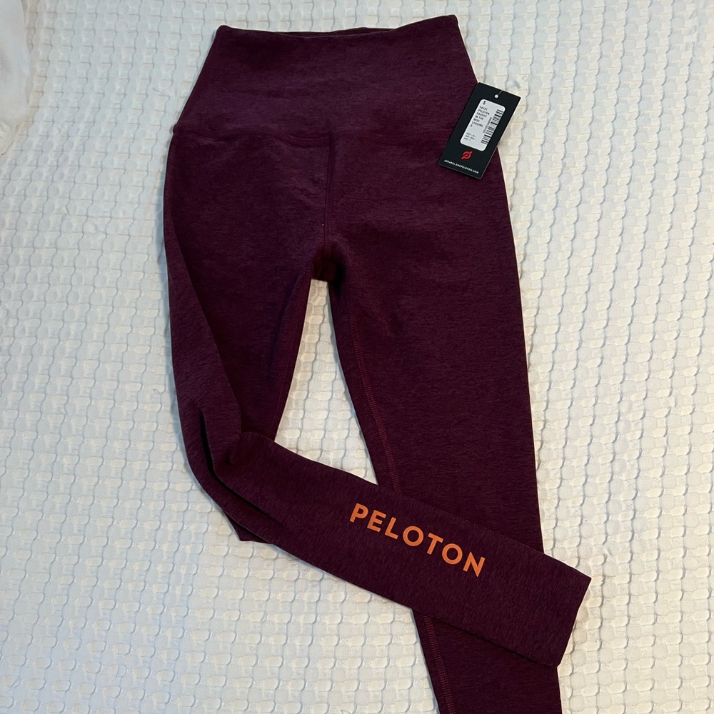 Peloton x Beyond Yoga burgundy leggings